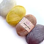 Retro-Glam Metallic Yarn Assorted Colors Variety Pack, Super Soft & Shiny for Knitting and Crocheting, Bulk Size 4 Skeins,1280yds/400g, 3 DK Weight (Golden Sunshine)