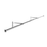 Shopfitting Warehouse Wardrobe/Alcove Chrome Tube Wall Hanging Clothes Rail - 3 m wide, with 2 x Heavy Duty Wall Support Arms and 2 x Wall Sockets