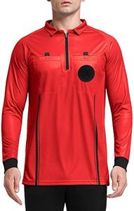 FitsT4 Men's Pro Soccer Referee Jersey Long Sleeve Ref Shirt