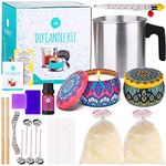 DIY Candle Making Kit for Adults –22 PCS All Inclusive with 2 Decorative Candle Tins, 2 Soy Wax, Dye, 1 Fragrance Oils, 5 Cotton Wicks, 1 Melting Pot, 1 Wick Holder, 2 Color Dyes – Art & Crafts