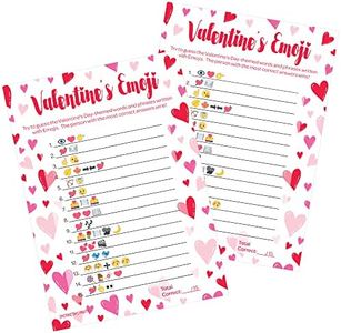 DISTINCTIVS Valentine's Day Emoji Game - Fun Classroom Party Activity for Kids and Adults - 25 Player Cards, Valentine Guessing Game for Families, Couples, Friends