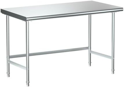 Treshin Stainless Steel Work Table Open Base 30" X 60", Commercial Heavy Duty Prep Table for Kitchen, Restaurant, Home, Hotel, Laundry