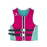 AKONA Youth Neoprene Life Jacket for Girls, Transport Canada Approved, Rated for Children Weighing 50-90 Pounds