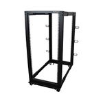 StarTech.com 4-Post 25U Mobile Open Frame Server Rack, 19in Network Rack with Wheels, Rolling Rack for Computer/AV/Data/IT Equipment - Casters, Leveling Feet or Floor Mounting (4POSTRACK25U)