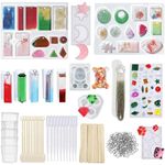 iKalaa 148 Pcs Silicone Resin Art Kit | Resin Casting Mould KIT with Various Designer Moulds for Jewellery Making with a Storage Bag | Mould for Resin Art, Epoxy Resin Moulds | DIY Set