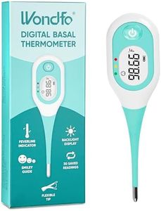 Wondfo Basal Body Thermometer for Ovulation – BBT Thermometer with Face Indicator, 60s Fast Reading, 30 Memory Recall, High Precision Fertility Thermometer, Waterproof