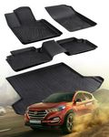 CreekT All Weather Floor mats & Trunk mat for Hyundai Tucson 2022 2023 2024 (Not for PHEV).Rubber Full Set Accessories for Hyundai Tucson Floor mats & Cargo Liner 2022-2024 n-line SE SEL Limited XRT