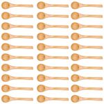 30pcs Mini Handmade Wooden Spoon Small Wood Children Spoons Ice-Cream Sugar Honey Coffee Teaspoon Kitchen Seasoning Measuring Spoons