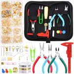 Rustark 951Pcs Jewelry Making Supplies Kit with Jewelry Pliers, Jewelry Wires, Jewelry Jump Rings Findings, Jewelry Making Tools and Accessories with Storage Bag for Jewelry Making Repair and Beading