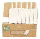 Greenzla Natural Kitchen Sponges 12 Pack - Plant-Based Biodegradable Sisal Hemp Dish Sponge - Eco-Friendly, Zero-Odor, Non-Scratch Scouring Pad for Kitchen Countertops, Bathtubs, Tiles, and More