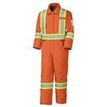 Pioneer Winter Flame Resistant High Visibility Insulated Work Coverall, Easy Boot Access & Action Back, Orange, 3XL, V2560151-3XL