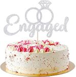 AROKIPPRY Engaged Cake Topper Wedding Cake Toppers, Engagement, Wedding Reception, Wedding Cake Decoration (silver)