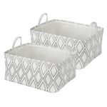 KOLORR Riviera Large Cloth Basket | Grey-Pack of 2 | Fabric Storage Organizer with Handles Storage Baskets for Organizing Toys,Books,Shelves,Closet,Large Storage Box | 44.5 * 35.6 * 21.6 cm