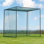 FORB Freestanding Golf Cage & Net - 10ft x 10ft x 10ft | Home Driving Range – Professional Outdoor High Impact Hitting Cage | Premium Netting + Impact Panel & Strong Poles