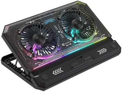 Portronics My Buddy Air 5 Laptop Cooling Pad with Dual Cooling Fans, Height Adjustable, ABS Build, Compatible with Upto 15.6 Inches Laptop(Black)