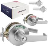 OAKMOORE Heavy Duty Keyed Entry Indicator Lever for Commercial Use in Restaurants, Gyms, Hospitals, Warehouses and Medical Facilities | Silver Vacant Engaged Lock with Key