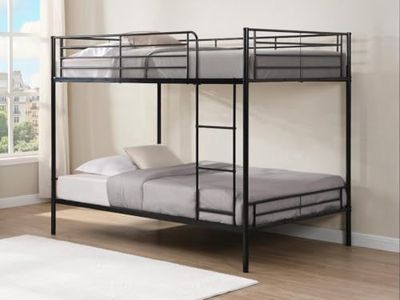 Vente-unique - Lits superposés - 2 x 120 x 190 cm - Noir - DUOTIS II - pour Enfant