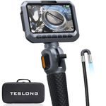 Teslong Two-Way Articulating Borescope, 5.5mm Slim Probe Endoscope Inspection Camera, 5.0'' Inspection Camera with Light, 5FT Flexible Snake Scope for Automotive, HVAC & Mechanics