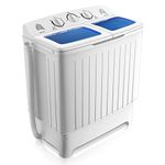 RELAX4LIFE Portable Washing Machine, Twin Tub 20 LBS Capacity, Compact Laundry Washer Machine w/Washer(12 lbs) & Spinner(8 lbs), Timer, Semi-Automatic Mini Washer and Dryer Combo for Apartment Dorm RV