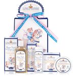 Helan Linea Bimbi - Baby Bath Set with Baby Shampoo & Body Wash with Sweet Almond Oil 250ml + Rice Starch Talcum Powder for Babies with Aloe Vera 75gr + Nappy Cream 100ml - Baby Essentials for Newborn