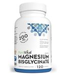 PlantVital Magnesium Bisglycinate 200mg Capsules - Magnesium Supplements for Energy Metabolism, Muscle Function, Bone and Heart Health, and Electrolyte Balance - 120 Vegan Magnesium Bisglycinate Capsules