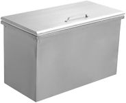 Upgraded Drop in Ice Chest, 28''L x 14''W x 17''H Stainless Steel Ice Cooler, Commercial Ice Bin with Cover, 87.4QT Outdoor Kitchen Ice Bar, Drain-Pipe and Drain Plug Included, for Cold Wine Beer