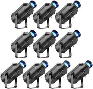 Fancybling LEKO Profile Stage Spotlights, 100W RGB COB Lights, Zoom Control & DMX512 Par Ellipsidal Lights, 7CH Manual Focus LED Spotlight for Show Stage Performance Event, 10 Pack