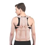 Flamingo Dorso lumbar Spinal Brace | Back Straightener For Spine & Body Posture Corrector Therapy Dorso Lumbar Spinal Support Belt For Men & Women | Support Belt For Back & Shoulder | Large | Beige
