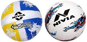 Nivia Rubber Storm Football - Size 5 (White) Kross World Volleyball,4(Yellow/Blue)