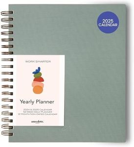 Anecdote Planner 2025 (8.5" x 10") Daily Planner Weekly Monthly Planner - 52 Weeks w/Library Buckram Cover, Brass Spiral - A4 Size Bleed-Resistant Paper – Dutch Blue