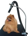 SHELANDY Dog Pet Grooming Table Hair Dryer Stand Hose Tube Holder Hands-Free Stainless Steel Groomers Adjustable Third Arm with Clamp