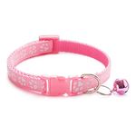 YellowCult Pet Collar - Adjustable [8-11 inch], with Bell, Fast Release Buckle, Neck Collar for Kitten, Cat, Small Dogs & Puppies - [Lady Pink]