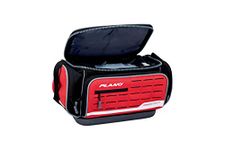 Plano Weekend Series 3600 Deluxe Tackle Case | Premium Tackle Storage Bag with Molded Waterproof Base | Includes Two Plano Stowaway Tackle Boxes | Red/Black