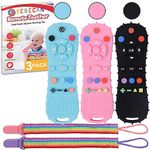 BEBECAN Silicone Baby Remote Teether - The Perfect Distraction for Infants, Safe Food Grade Silicone BPA Free Baby Remote Toy, Remote Teether For Baby for Teething Relief