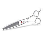 Purple Dragon 6.5" 46 Tooth Professional Pet Grooming Scissors - Dog Thinning/Blending Shears - Animal Hair Trimmer for Pet Groomer or Family DIY