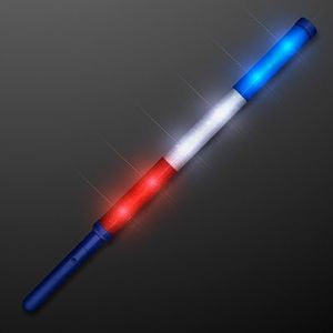 LED Red White & Blue Flashing Light Stick Baton
