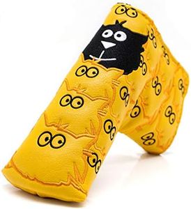 Barudan Golf Putter Cover Blade Putter Cover Golf Club Headcover Magnetic for Scotty Cameron Select Newport 2 Yellow Synthetic Leather Thick for Golfer Protect Golf Clubs Protector for Men Kids