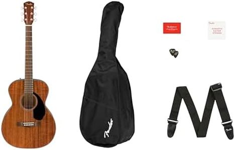 Fender CC-60S All-Mahogany Concert V2 Pack Acoustic Guitar, with 2-Year Warranty, Natural, with Gig Bag and Accessories