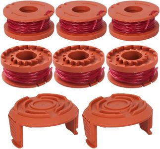 Grass Trimmer Spool Line Replacement Spool and Line Auto-feed Spool 6 rolls Trimmer Spool with 2 Replacement Spool Covers Nylon Mowing Line Garden Lawn Trimmers Edger Spool Line Compatible for worx