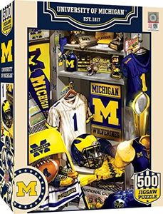 MasterPieces Game Day 500 Piece Jigsaw Puzzle for Adults - NCAA Michigan Wolverines Locker Room - 15"x21"