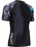 LAFROI Men's Short Sleeve UPF 50+ Baselayer Skins Compression Rash Guard (Gaze,LG)