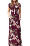 GRECERELLE Womens Maxi Dress Summer Casual Long Dresses for Ladies with Pockets (FP Wine Red, M)