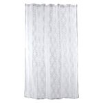 DII Everyday 100% Polyester Extra Long Bath Fabric Shower Curtain For Bathroom, 72x72 - White Lattice Lace