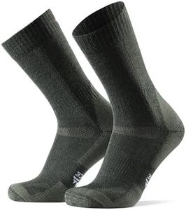 DANISH ENDURANCE Merino Hiking Socks, Strong Padded, Outdoor & Trekking Socks, Wool Socks, Anti Blisters & Sweat-Wicking, for Men & Women, Green, 14-16.5 US