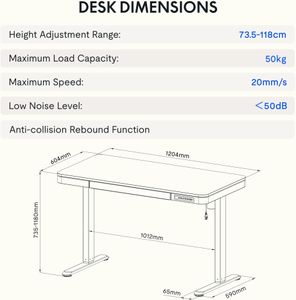 FLEXISPOT Comhar EW8W Standing Desk – Adjustable Height, White