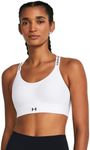 Under Armour Womens Infinity Mid Impact Sports Bra, (100) White / / Black, Medium D-DD