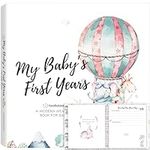 First 5 Years Baby Memory Book Journal - 90 Pages Hardcover First Year Keepsake Milestone Baby Book for Boys, Girls - Baby Scrapbook - Baby Album and Memory Book(Adventureland)