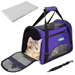 KIKA Pets AIRLINE Carrier for Cat Dog Rabbit Birds, Portable Folding Breathable Pet Carrier Airline Approved, Suitable for Small Dogs, Shihtzu, Puppies, Kittens and Medium-Sized Cats (Indigo Color)