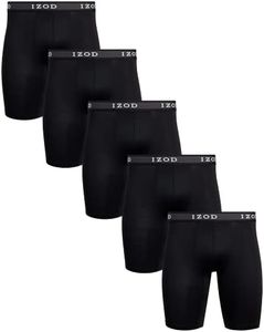 IZOD Men's 5 Pack Performance Cycle Boxer Brief, Black/Black/Black/Black/Black, XL