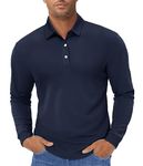 TACVASEN Gym Tops for Men Breathable Long Sleeve Fishing Shirts Quick Dry Walking T Shirts Casual Tee Shirt Navy,L